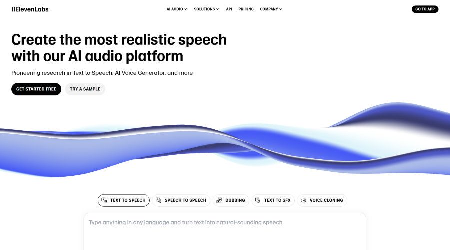 Go to Eleven Labs - AI Voice Generator Eleven Labs - AI Voice Generator
