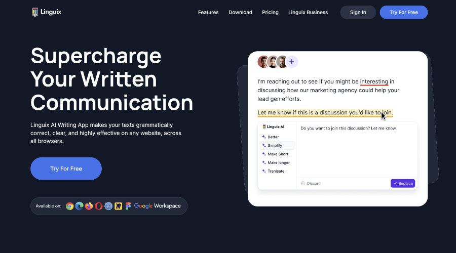 Go to Linguix - AI Website Linguix - AI Website