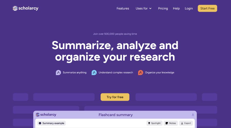 Go to Scholarcy - AI Website Scholarcy - AI Website