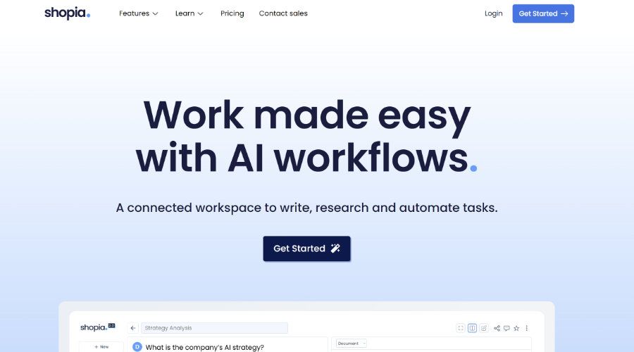 Shopia AI - AI Website